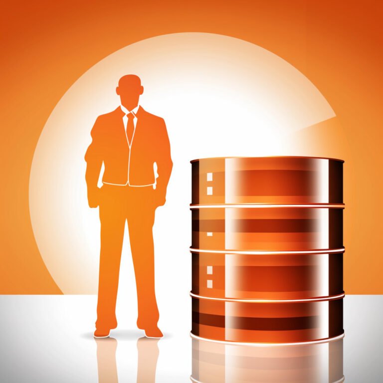 Don’t Cut the Expertise That Makes AI Valuable Just to Please Shareholders 1 Illustration of a person in a suit standing beside a database cylinder